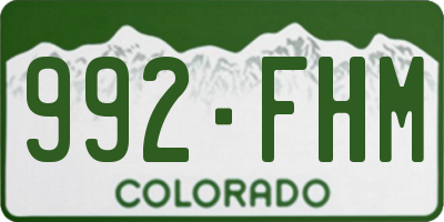 CO license plate 992FHM