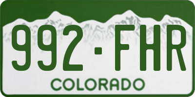 CO license plate 992FHR