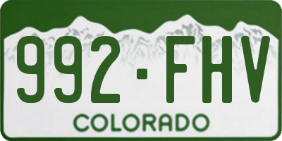 CO license plate 992FHV