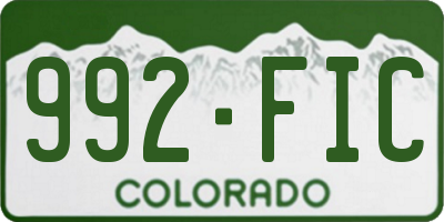 CO license plate 992FIC