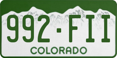 CO license plate 992FII