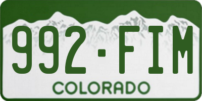 CO license plate 992FIM