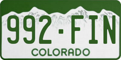 CO license plate 992FIN