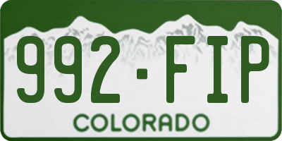 CO license plate 992FIP