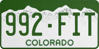 CO license plate 992FIT