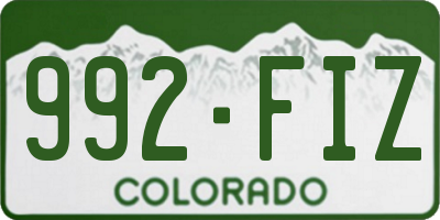 CO license plate 992FIZ