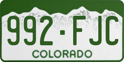 CO license plate 992FJC