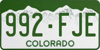 CO license plate 992FJE