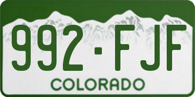 CO license plate 992FJF