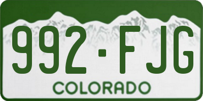 CO license plate 992FJG