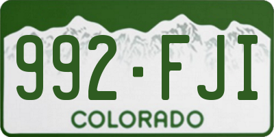 CO license plate 992FJI