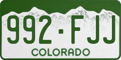 CO license plate 992FJJ