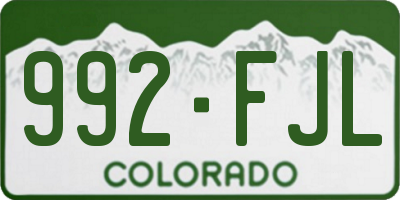 CO license plate 992FJL