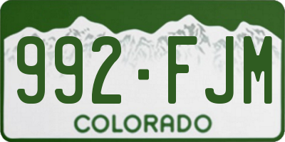 CO license plate 992FJM