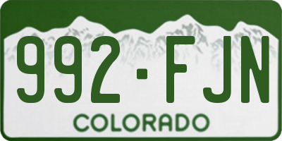 CO license plate 992FJN