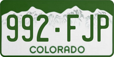 CO license plate 992FJP