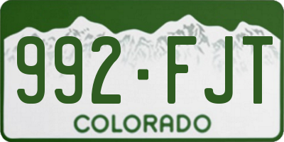 CO license plate 992FJT