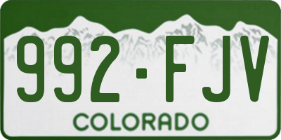 CO license plate 992FJV