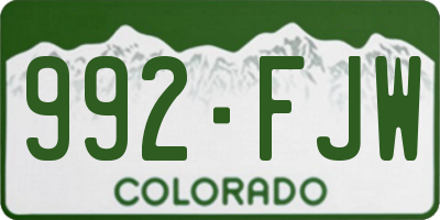 CO license plate 992FJW