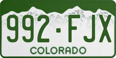 CO license plate 992FJX
