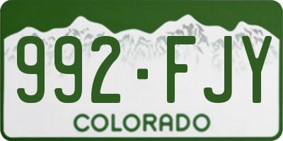 CO license plate 992FJY