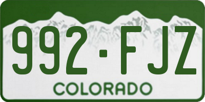 CO license plate 992FJZ
