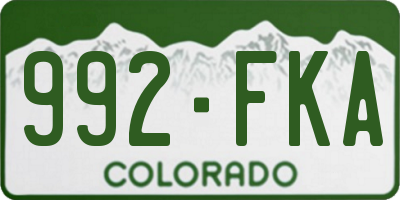 CO license plate 992FKA