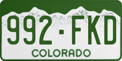 CO license plate 992FKD