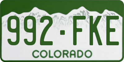 CO license plate 992FKE