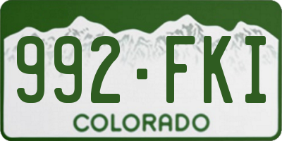 CO license plate 992FKI
