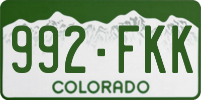 CO license plate 992FKK