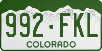 CO license plate 992FKL