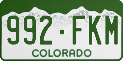 CO license plate 992FKM