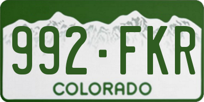 CO license plate 992FKR