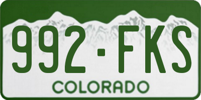 CO license plate 992FKS
