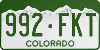 CO license plate 992FKT