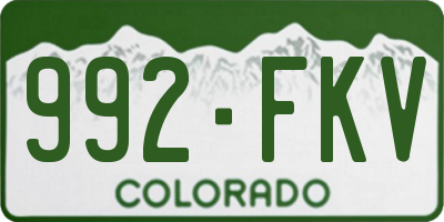 CO license plate 992FKV