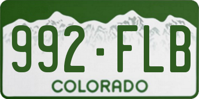 CO license plate 992FLB