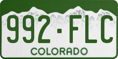 CO license plate 992FLC