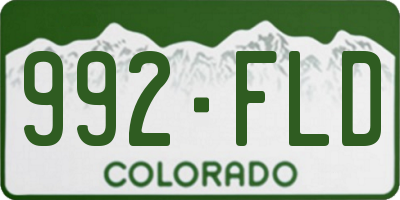 CO license plate 992FLD
