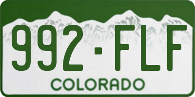 CO license plate 992FLF