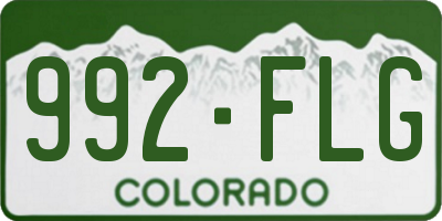 CO license plate 992FLG