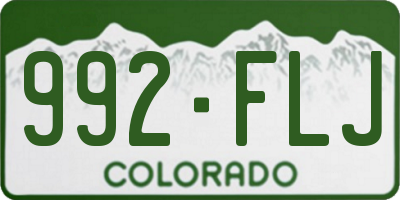 CO license plate 992FLJ