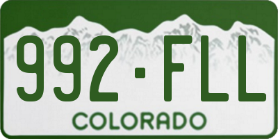 CO license plate 992FLL