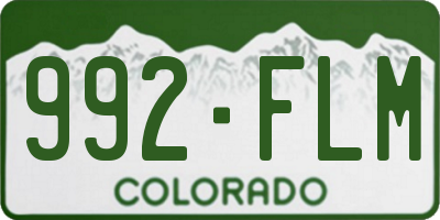 CO license plate 992FLM