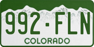 CO license plate 992FLN