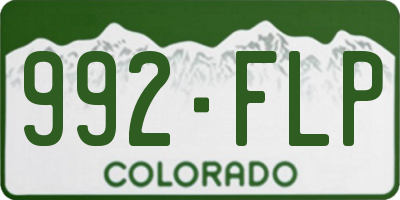 CO license plate 992FLP