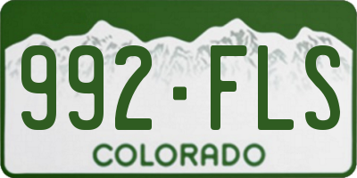 CO license plate 992FLS