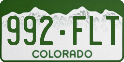 CO license plate 992FLT