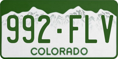 CO license plate 992FLV